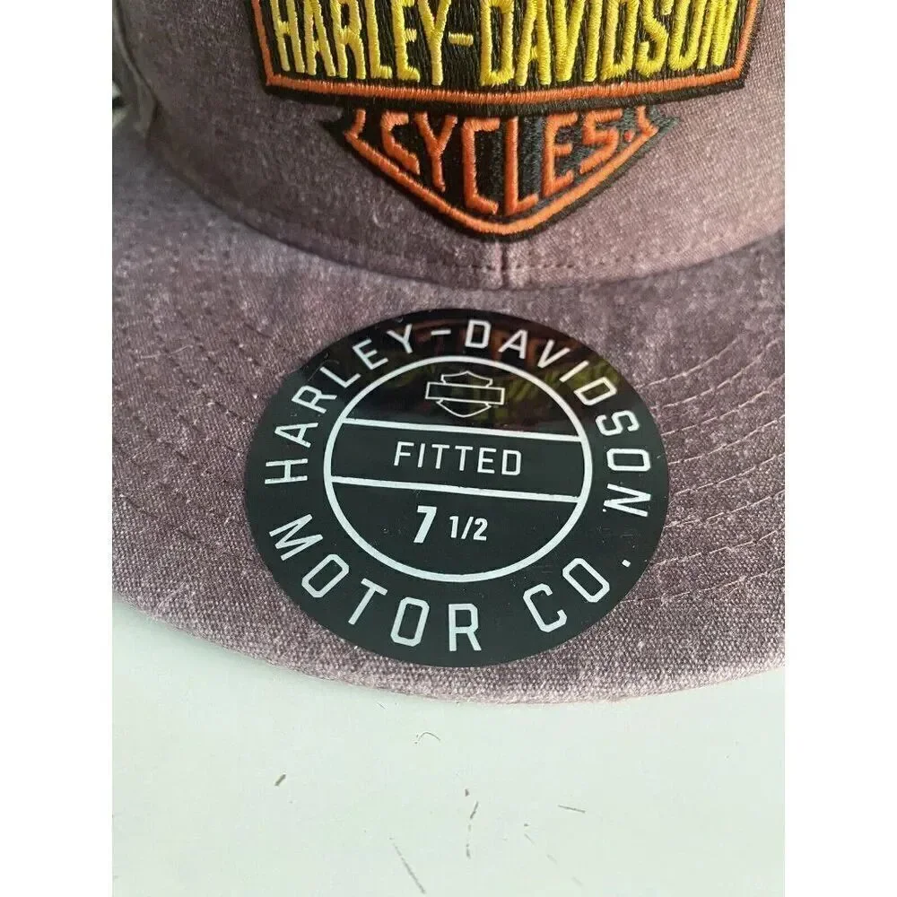 Harley-Davidson Cap Hat Bar & Shield Washed Fitted 97777-23VM Brown Sz 7 1/2 NEW